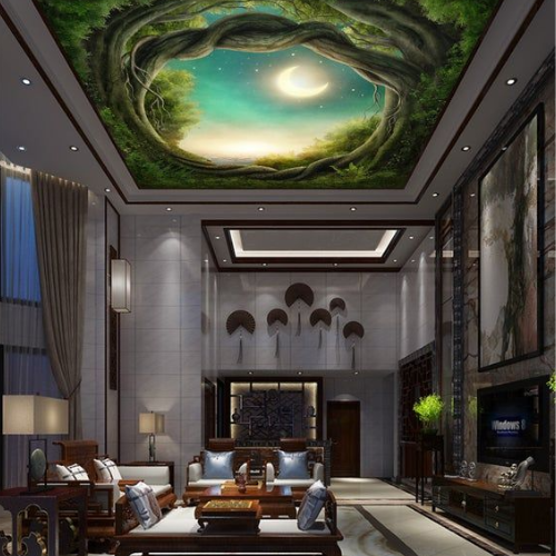 3D TEXTILE FOREST AND LEAF STRETCH CEILING